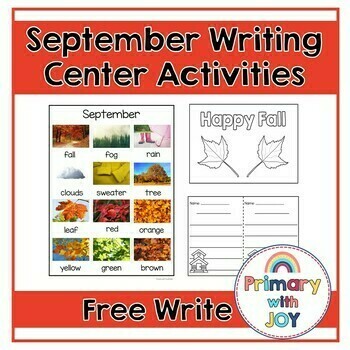September Writing Center Activities | Free Write Choices by Primary ...