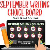 September Writing Choice Board - Digital Resource