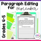 September Writing: Daily Paragraph Editing Worksheets
