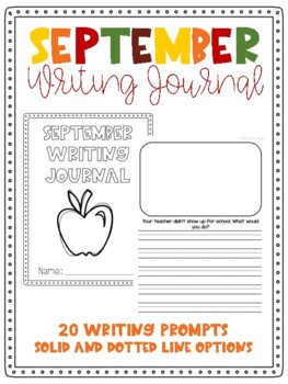 September Writing Journal by Jamie Mallon | Teachers Pay Teachers