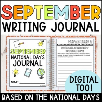 September Writing Prompts and Writing Journal 3rd Grade - 4th Grade ...