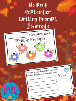 September Writing Prompt Journals by Livin' The Third Life | TPT