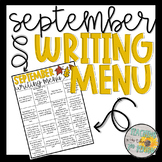 September Writing Prompt Menu