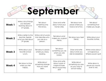 September Writing Prompts by Katerina's TpT Store | TpT
