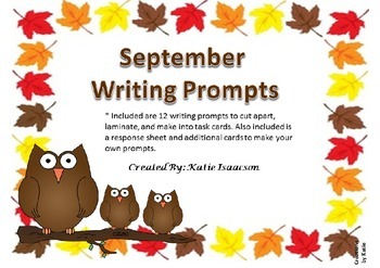 September Writing Prompts by Katelynn Isaacson | TPT