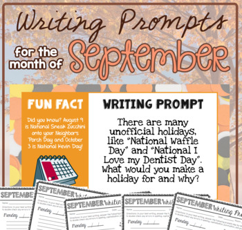 September Writing Prompts by Hardcore Educators | TPT