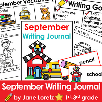 Preview of September Writing Prompts, Daily Writing Journal 1st grade, 2nd grade, 3rd grade