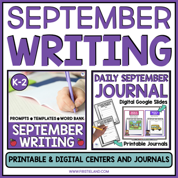 Preview of September Writing Prompts First Grade | Back To School Writing | Daily Journal