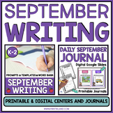 September Writing Prompts First Grade | Back To School Wri