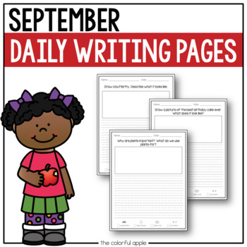 September Writing Prompts | Distance Learning by The Colorful Apple