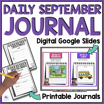 Preview of September Writing Prompts First Grade | Back To School Writing | Daily Journal