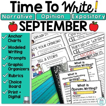 Preview of September Writing Prompts Journal Choice Board Fall