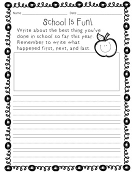 September Writing Prompts - Kindergarten, 1st grade, 2nd grade - PDF ...
