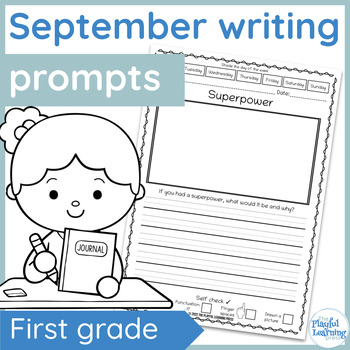September Writing Prompts - PRINT & LEARN - no prep journal prompts