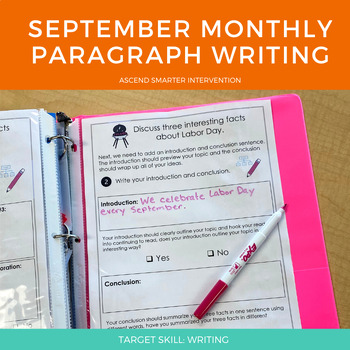 Preview of September Writing Prompts - Paragraph Graphic Organizers