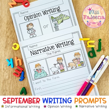 Preview of September Writing Prompts | Print & Digital | Google Slides