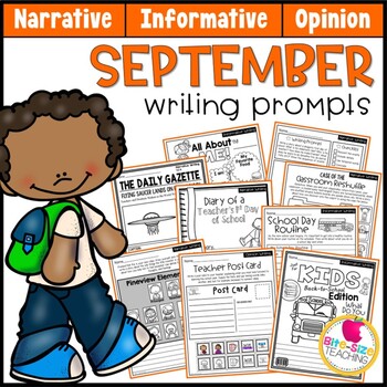 Preview of September Writing Prompts | Real-World/Draw & Write Formats | PDF & GOOGLE