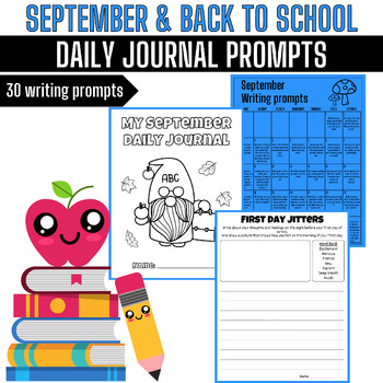 September Writing Prompts | Septembre daily journal prompts with word bank