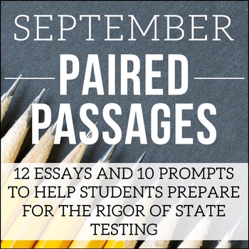 September Writing Test Prep & ELA Paired Passages for Upper Elementary