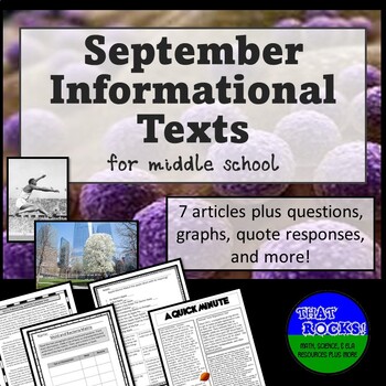 Preview of September and Back to School Informational Texts