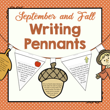 Preview of September and Fall Writing Pennant Banners | Seasonal Writing Pennant Banners