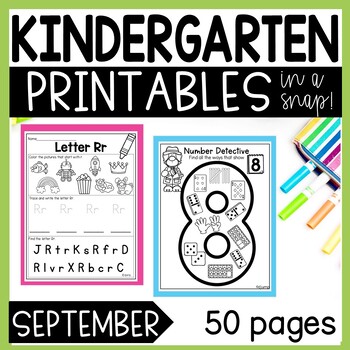 Preview of Kindergarten Printables and Worksheets for Morning Work or early finishers Set 2
