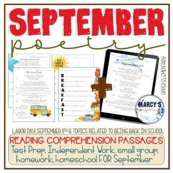 September poetry reading comprehension passages - Poems for fall 4th, 5th