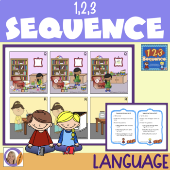Preview of Sequence 123- ordering pictures & telling stories. PDF & Easel Activity