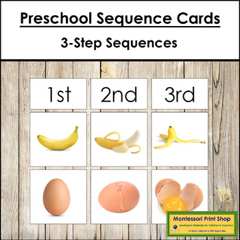 Preview of Three-step Sequence Cards - Preschool