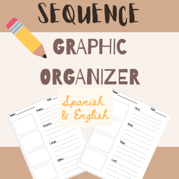 Preview of Sequence Graphic Organizer in English and Spanish