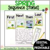 Sequence Spring Writing Prompts - Spring Writing Paper & D