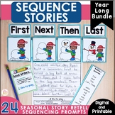 Story Retell and Sequence Writing Prompts - Including Wint