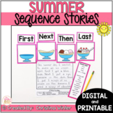 Sequence Summer Writing Prompts - Summer Writing Paper & D