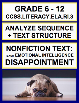 Preview of Sequence + Text Structure with SEL Nonfiction Article: Disappointment + Optimism