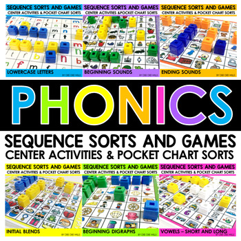 Preview of Phonics Games for Kindergarten | Beginning & Ending Sounds, Short Vowels & More