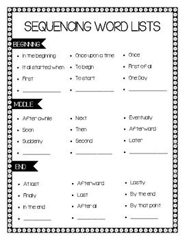 sequence words in writing