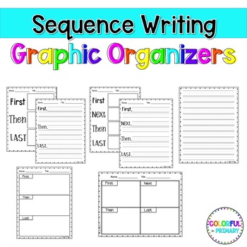 Preview of Sequence Writing Graphic Organizers and Paper