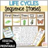 Sequence Writing Prompts - Plant and Animal Life Cycles - Distance Learning