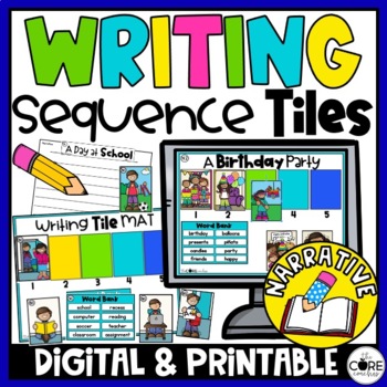 Preview of Sequence Writing Prompts - Story Sequencing Picture Cards & Narrative Writing