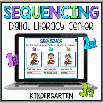 Preview of Sequence Writing Reading Worksheets Kindergarten First Grade Google Slides