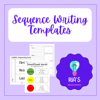 Preview of Sequence Writing Templates | Transitional Word Anchor | First, Next, Then, Last