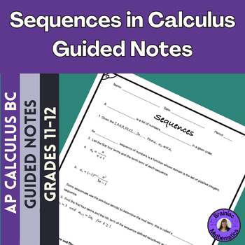 Preview of Sequence in Calculus Guided Notes