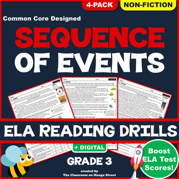 Preview of Sequence of Events: ELA Reading Comprehension Worksheets | GRADE 3 ♥ NON-FICTION