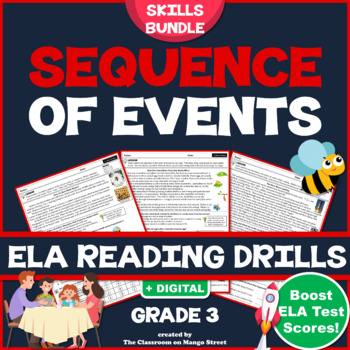 Preview of Sequence of Events: ELA Reading Comprehension Worksheets ♥ GRADE 3 BUNDLE