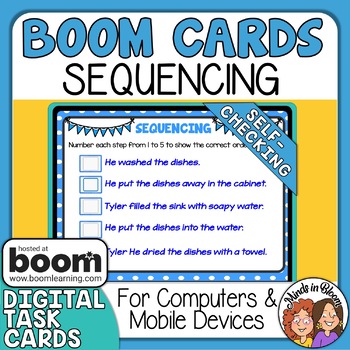 Preview of Sequence of Events Interactive Digital Boom Cards Distance Learning