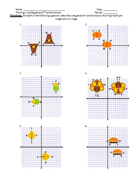 Preview of Sequence of Transformations Thanksgiving Activity