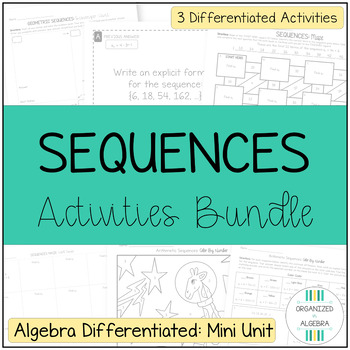 Preview of Sequences Algebra 1 Differentiated Activity Bundle Printable