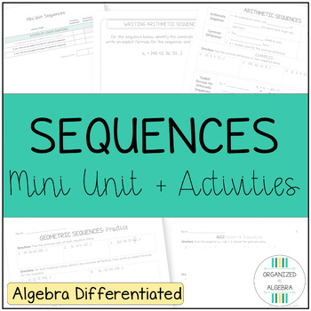 Preview of Sequences Algebra Differentiated Unit with Activities Bundle