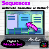 Sequences Arithmetic Geometric or Neither Sort Digital plu