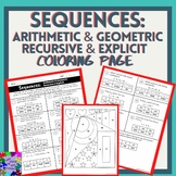 Sequences Coloring Page (Arithmetic/Geometric and Recursiv